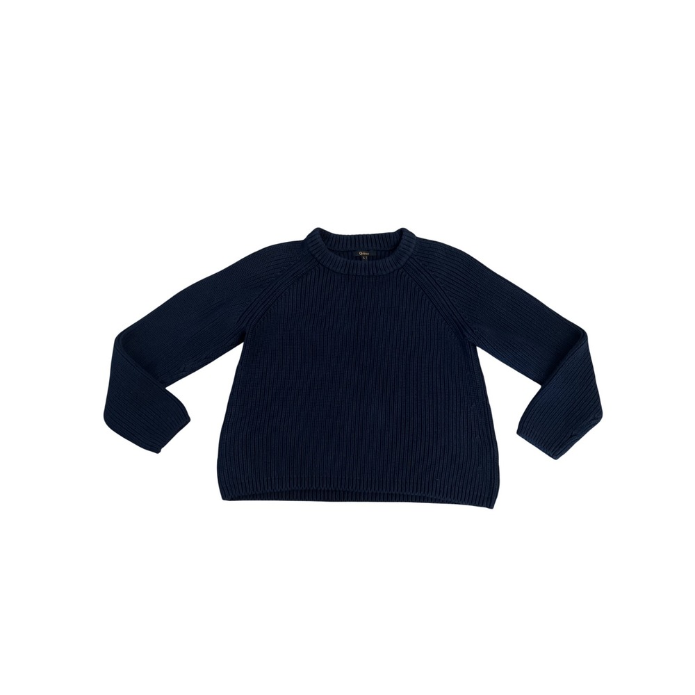 Quince Organic Cotton Fisherman Crew Sweater Navy Blue CGC01 L